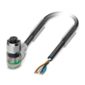 Sensor-Aktor-Kabel M12 gewinkelt,4p.,5m SAC4P5,0PUR/M12FR-3L 