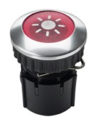 Klingeltaster rund 14,6mm Knopf rot, Hülse alu PROTACT 101 LED 