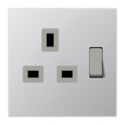 Abschaltbare Steckdose alu 13A 250V 2-pol.u.E AL 3171 