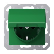 SCHUKO-Steckdose 16A 250V Klappdeckel AS 1520 BFKIKL GN 