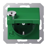 SCHUKO-Steckdose 16A 250V Klappdeckel AS 1520 BFKLSL GN 