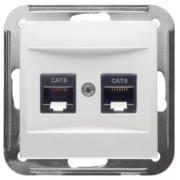 UAE-Steckdose Cat6 reinweiß 2 Terminals D 11.1858/8.02UAE-C6 