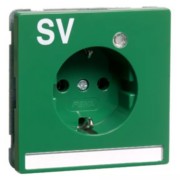Steckdose SCHUKO Beschrift.,LED,SV,gn D95651142LED/4 NA SV 