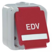 Steckdose SCHUKO Beschrift., EDV, rot D6620 WABGLKNART EDV 