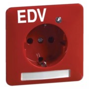 Steckdose SCHUKO Beschrift.,Licht,rot D80.6611GLKNA RT EDV 
