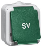 SCHUKO-Steckdose 1-fach gr 16A 250V 2-pol.SV D 6620 WAB GRÜN SV 
