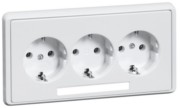 SCHUKO-Steckdose 3-fach ws 16A 250V 2-pol.Bfeld D 95.6513.02 NA 