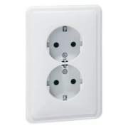 SCHUKO-Steckdose 2fach,reinweiß H 80.6412.02 SI 