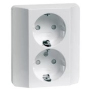 Steckdose SCHUKO 2f,erh.Berührs., ws D 80.6512 SI W 