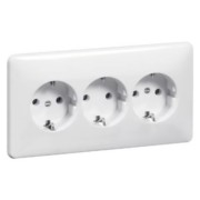 Steckdose SCHUKO 3fach, reinweiß D 6513.02 