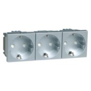 SCHUKO-EB-Steckd. 3-fach alu16A 250V D 6213.70 EMS SI 
