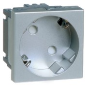 Steckdose SCHUKO alu erh.Berührungsschutz D 6211.70 EMS SI WI 