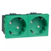 SCHUKO-EB-Steckd.2-fach gn 16A 250V 2-pol.33G D 6212.42 EMS SI WI 