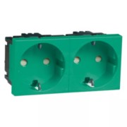 SCHUKO-EB-Steckd.2-fach gn 16A 250V 2-pol. D 6212.42 EMS SI 