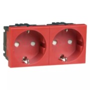 SCHUKO-EB-Steckd.2-fach rt 16A 250V 2-pol. D 6212.36 EMS SI 