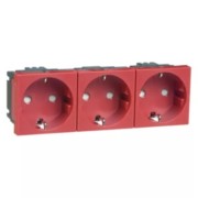 SCHUKO-EB-Steckd.3-fach rt 16A 250V 2-pol. D 6213.36 EMS SI 