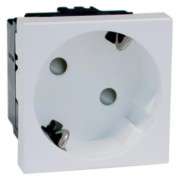 SCHUKO-Steckdose 1-fach ws 16A 250V 2-pol.45G D 6211.02 EMS SI WI 