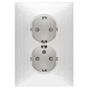 Steckdose SCHUKO 2fach erh.Berührungss. rws D 11.6512.02 SI 