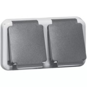 Steckdose SCHUKO 2fach grau D 6632 WAB O.D. 