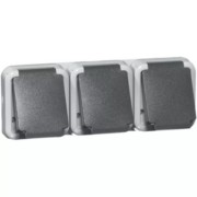 Steckdose SCHUKO 3fach grau D 6633 WAB O.D. 