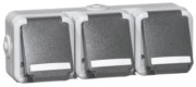 Steckdose SCHUKO 3f, Beschrift., grau D 6633 WAB NA 