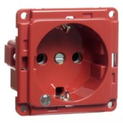 Steckdose SCHUKO EB,erh.Berühr,LED,rt D6511.36 ME LED/4 SI 