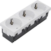 Schuko-Steckdose Mosaik 3-fach 45x135 ESR333 ws 