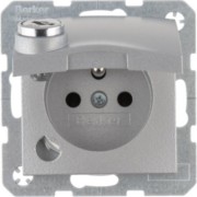 Steckdose m. Erdstift S.1, alu, ma, la 6765111404 