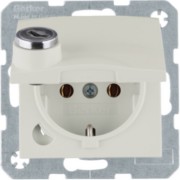 SCHUKO-Steckdose ws/glänz Steckklemme, Schloss 47638982 