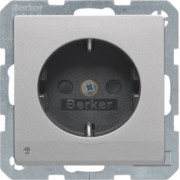 SCHUKO-Steckdose alu/lack LED-Orientier.licht 41096084 
