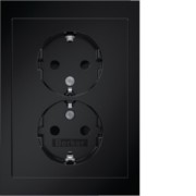 Doppelsteckdose SCHUKO R.3 schwarz glänzend 47592245 