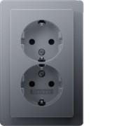 Doppelsteckdose SCHUKO Q.1 alu samt 47596084 