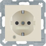 SCHUKO-Steckdose ws/gl Kontroll-LED 41108982 