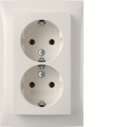 SCHUKO-Doppelsteckdose Abdeckpl. pws-glanz 47748989 