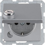 SCHUKO-Steckdose alu/mt Schraub-Liftklemmen 41636084 
