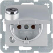 SCHUKO-Steckdose alu/mt Steckklemme, Schloss 47631404 