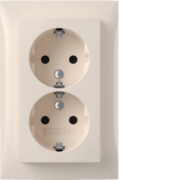 SCHUKO-Doppelsteckdose Abdeckpl. ws-glanz 47598982 