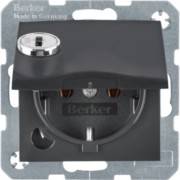 SCHUKO-Steckdose anth/mt Steckklemme, Schloss 47631606 