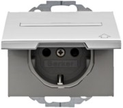 SCHUKO-Steckdose alu Deckel/Beschriftung 47487103 