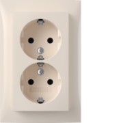 SCHUKO-Doppelsteckdose Abdeckpl. ws-glanz 47748982 