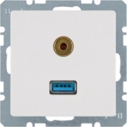 Steckdose USB/3,5mm Audio polarweiß samt 3315396089 