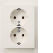 Doppelsteckdose SCHUKO K.1 polarweiß glänz. 47747009 