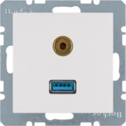 Steckdose USB/3,5mm Audio polarweiß matt 3315391909 