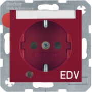 SCHUKO-Steckdose rt/gl Kontroll-LED 41108915 