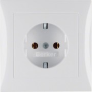 SCHUKO-Steckdose pws/gl m.Abdeckplatte 47428989 