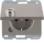 SCHUKO-Steckdose eds/lack Steckklemme, Schloss 47637004 