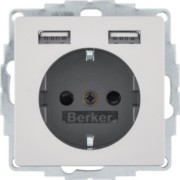 Steckdose SCHUKO/USB Q.x, alu samt 48036084 