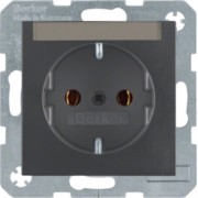 Schuko-Steckd.anth/matt m. Beschriftungsfeld 47501606 
