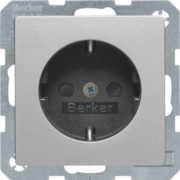 SCHUKO-Steckdose alu/lack mit erh.BS+Klemmen 41236084 