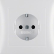 Schuko-Steckdose pws/matt mit Abdeckplatte 47229909 